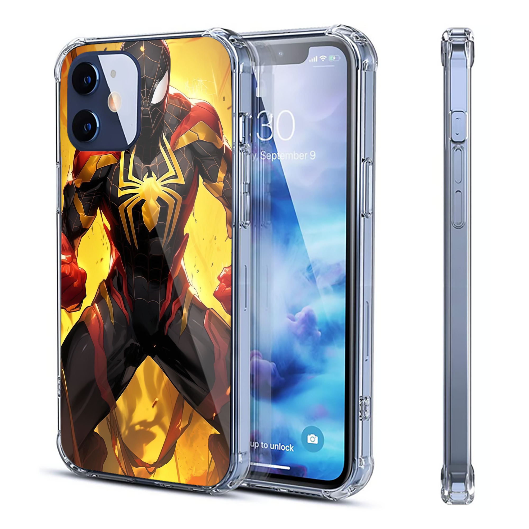 （画像用） Spider Man スパイダーマン 【iPhone 12シリーズ対応】透明スマホケース（クリアソフトケース）